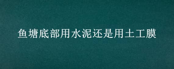 鱼塘底部用水泥还是用土工膜