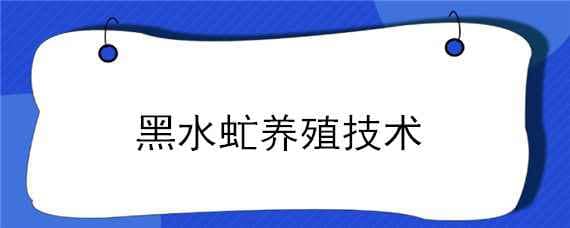 黑水虻養(yǎng)殖技術(shù)（黑水虻養(yǎng)殖技術(shù)要點）