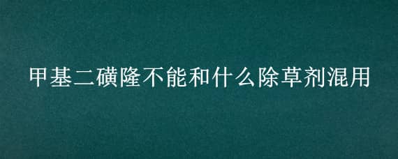 甲基二磺隆不能和什么除草劑混用（甲基二磺隆除草劑圖片）