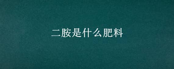 二胺是什么肥料 二胺是什么肥料多少錢1包