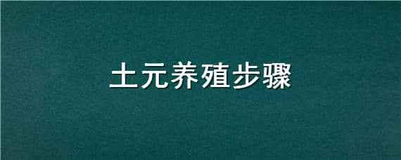 土元养殖步骤 土元养殖方法