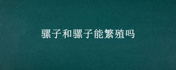 骡子和骡子能繁殖吗（骡子可以生殖吗）