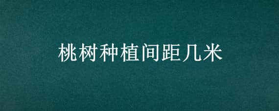 桃树种植间距几米（桃树种植间距多少）