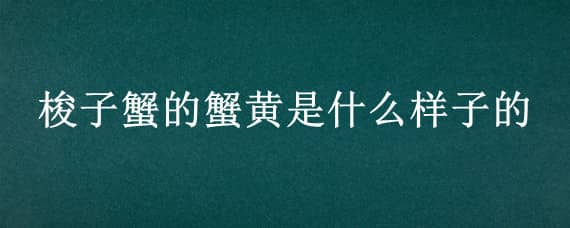 梭子蟹的蟹黃是什么樣子的（梭子蟹生的蟹黃是什么樣子的）