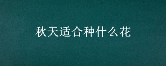 秋天适合种什么花 秋天适合种什么花植物