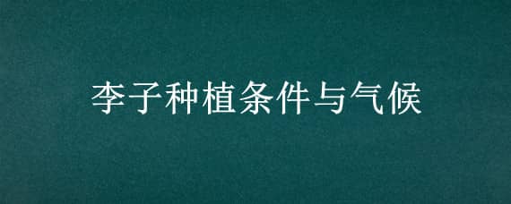 李子種植條件與氣候（李子種植條件與氣候要求）