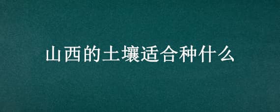 山西的土壤适合种什么（山西的土壤适合种什么矮植物）