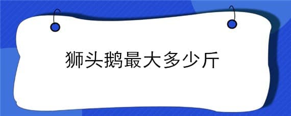 狮头鹅最大多少斤 狮头鹅最大的多少斤