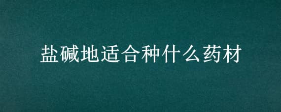 盐碱地适合种什么药材 碱性地适合种什么药材