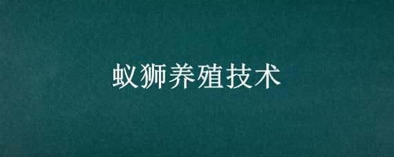 蚁狮养殖技术 蚁狮养殖基地