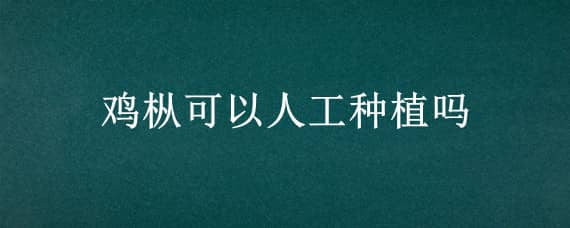 鸡枞可以人工种植吗 鸡枞可以人工种植技术