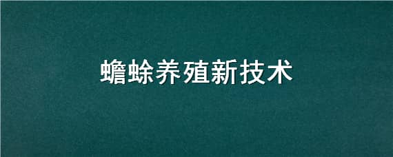 蟾蜍養(yǎng)殖新技術(shù) 蟾蜍養(yǎng)殖新技術(shù)有哪些