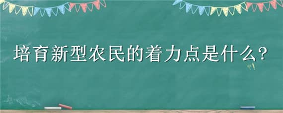 培育新型農(nóng)民的著力點(diǎn)是什么（新型農(nóng)民的新體現(xiàn)在哪些方面）