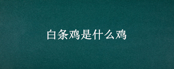 白条鸡是什么鸡 白条鸡是什么鸡做的