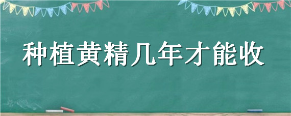 種植黃精幾年才能收（黃精生長幾年能收）