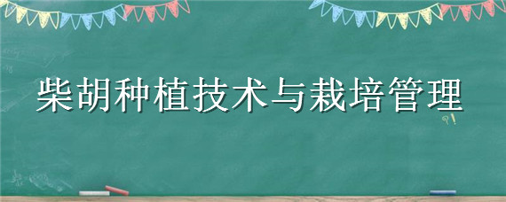 柴胡种植技术与栽培管理 柴胡种植技术与栽培管理课件