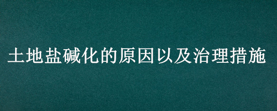 土地盐碱化的原因以及治理措施（土地盐碱化的原因以及治理措施课件）