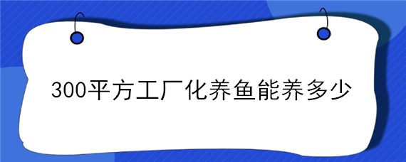 300平方工廠化養(yǎng)魚能養(yǎng)多少（300平方可以養(yǎng)多少魚）