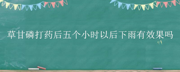 草甘磷打藥后五個小時以后下雨有效果嗎