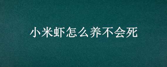 小米蝦怎么養(yǎng)不會死（小米蝦死了多久不能吃）