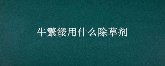 牛繁縷用什么除草劑（繁縷和牛繁縷除草劑）