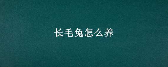 長毛兔怎么養(yǎng)（長毛兔怎么養(yǎng)才能掙錢）