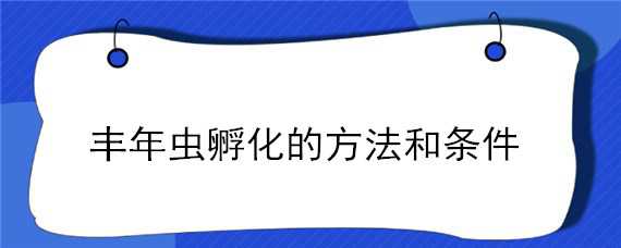 丰年虫孵化的方法和条件 丰年虫孵化的方法和条件有哪些