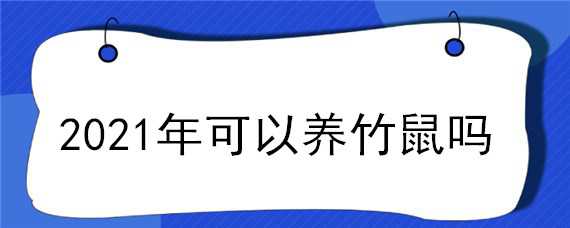 2021年可以养竹鼠吗 2021年可以养竹鼠吗视频