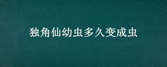 独角仙幼虫多久变成虫 独角仙幼虫到成虫