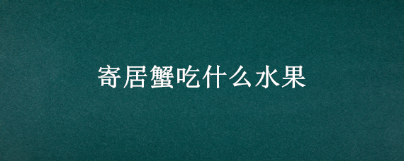 寄居蟹吃什么水果 寄居蟹吃什么食物?