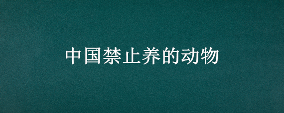 中国禁止养的动物（中国允许养的动物有哪些）