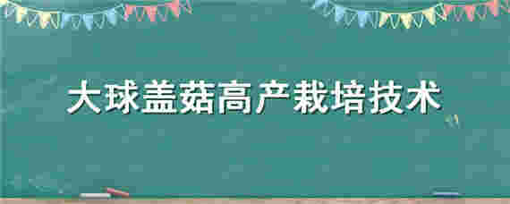 大球盖菇高产栽培技术（大球盖菇高产栽培技术论文）