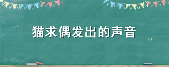 貓求偶發(fā)出的聲音 貓咪求偶會發(fā)出什么聲音