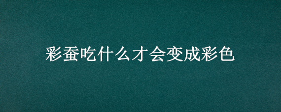 彩蚕吃什么才会变成彩色 彩蚕为什么是彩色的