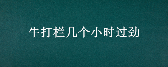 牛打栏几个小时过劲 牛打栏时间长是什么原因