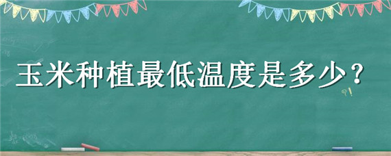 玉米种植最低温度是多少 玉米的最低生长温度