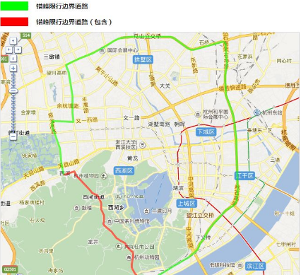 杭州外地車限行時(shí)間和區(qū)域圖