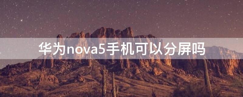 华为nova5手机可以分屏吗