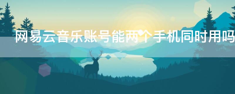 网易云音乐账号能两个手机同时用吗