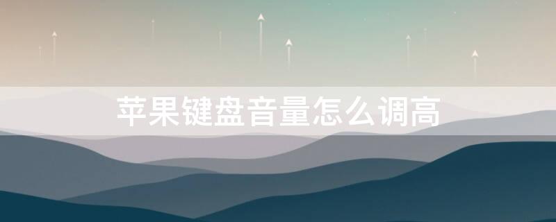 iPhone键盘音量怎么调高