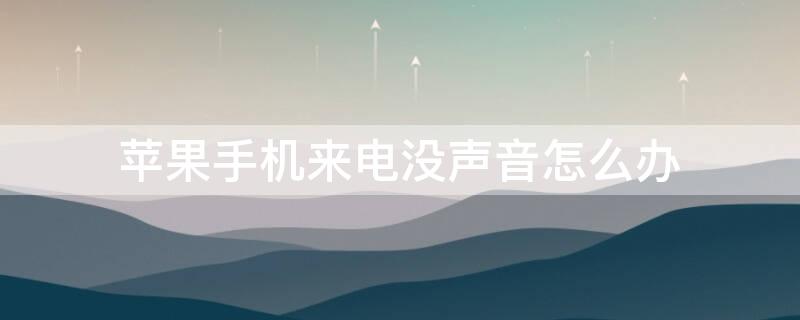 iPhone手机来电没声音怎么办