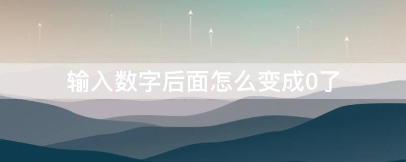 輸入數(shù)字后面怎么變成0了