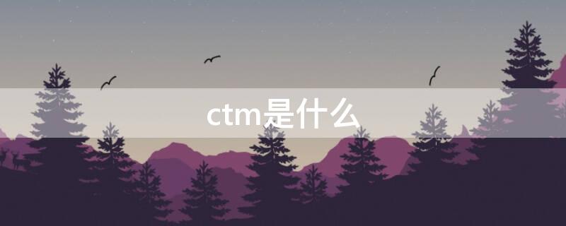 ctm是什么