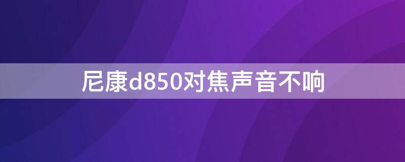 尼康d850对焦声音不响