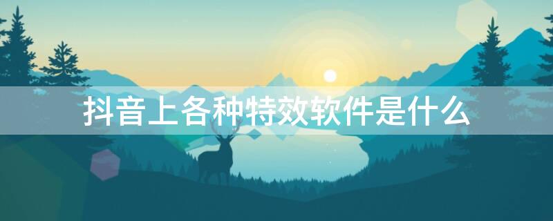 抖音上各种特效软件是什么