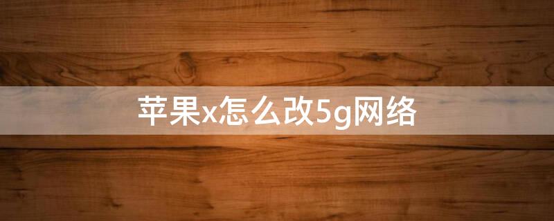 iPhonex怎么改5g网络