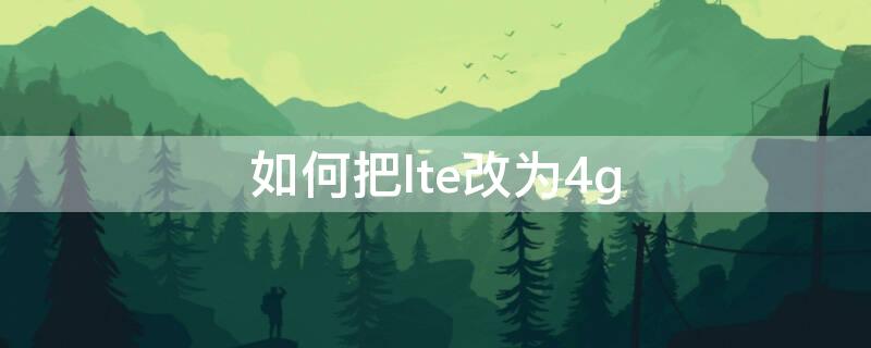 如何把lte改為4g