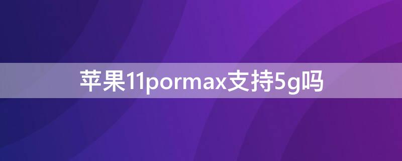 iPhone11pormax支持5g嗎