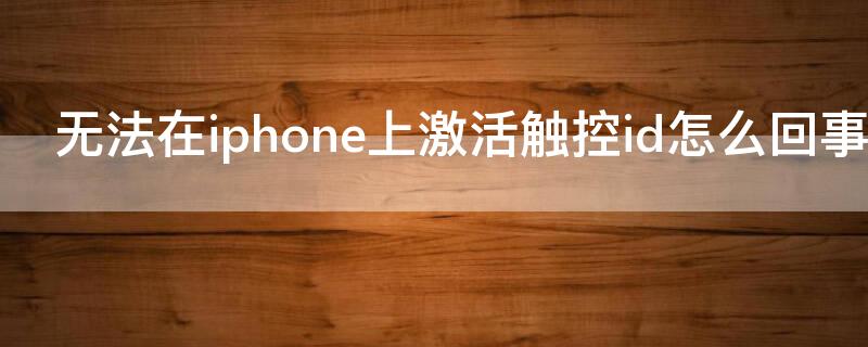 無(wú)法在iPhone上激活觸控id怎么回事