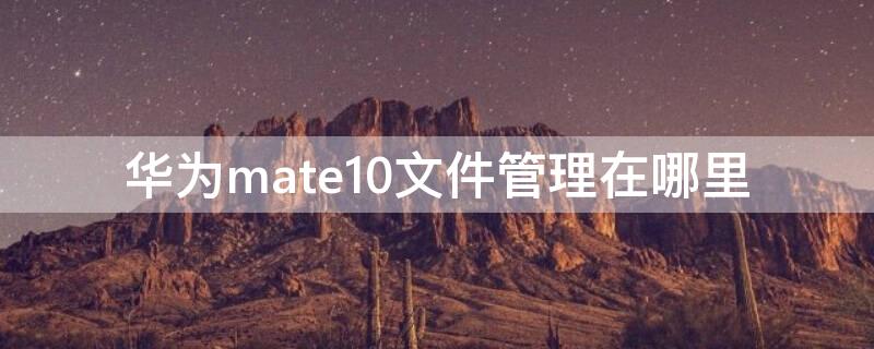 华为mate10文件管理在哪里